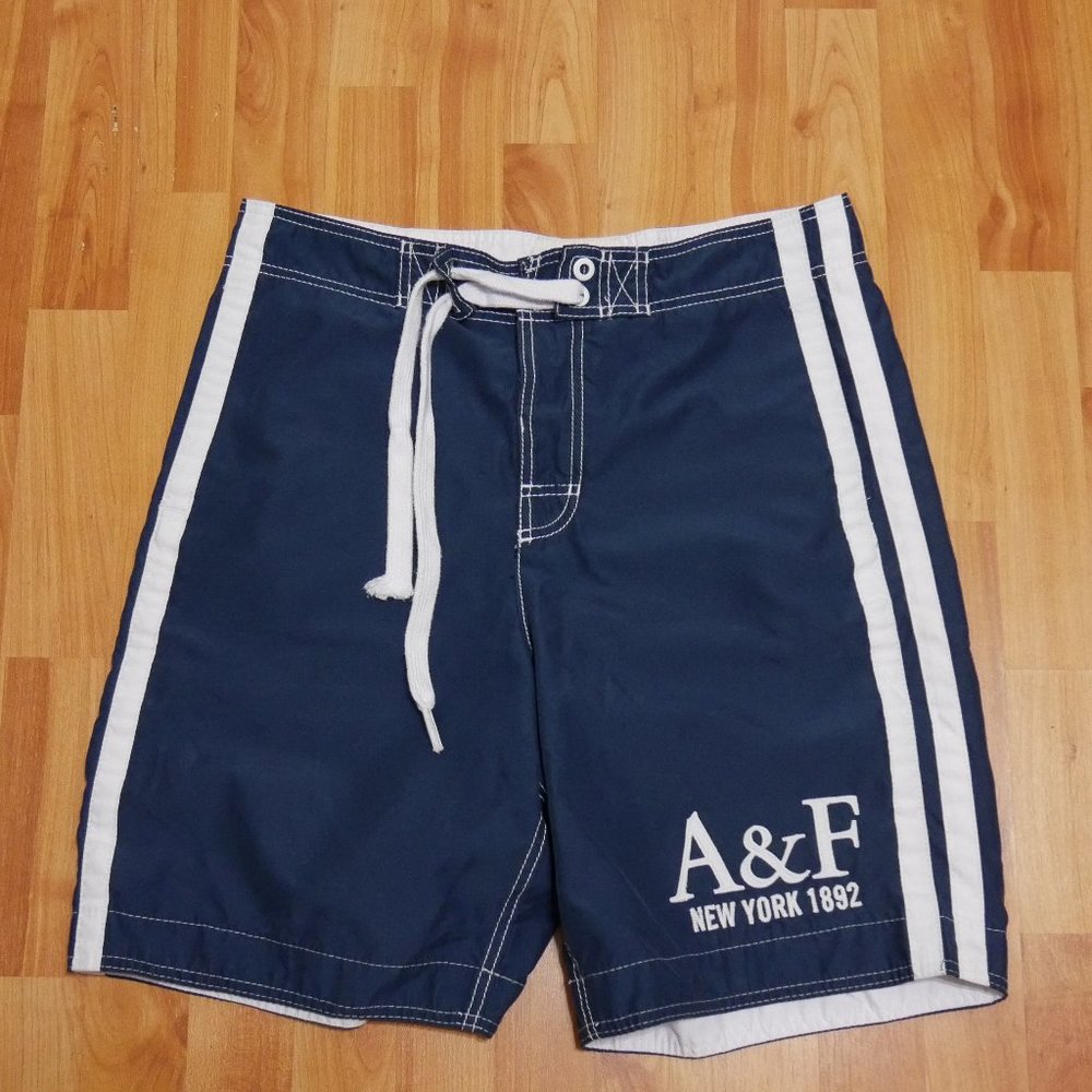 Abercrombie & Fitch Swim Shorts Men's Size Medium Blue Drawstring Swim Wear